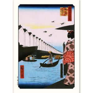 Lady on Pier Andō Hiroshige - Art Print