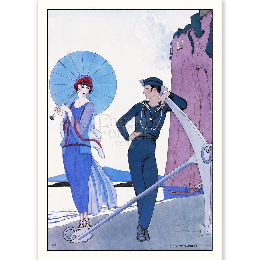 Lady with a umbrella George Barbier - Art Print