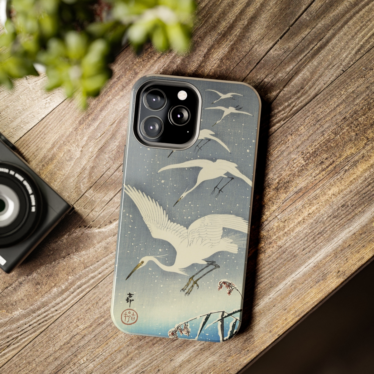 Ohara Koson Herons Flying In Snow - iPhone Cases 2 feature image of phone cases