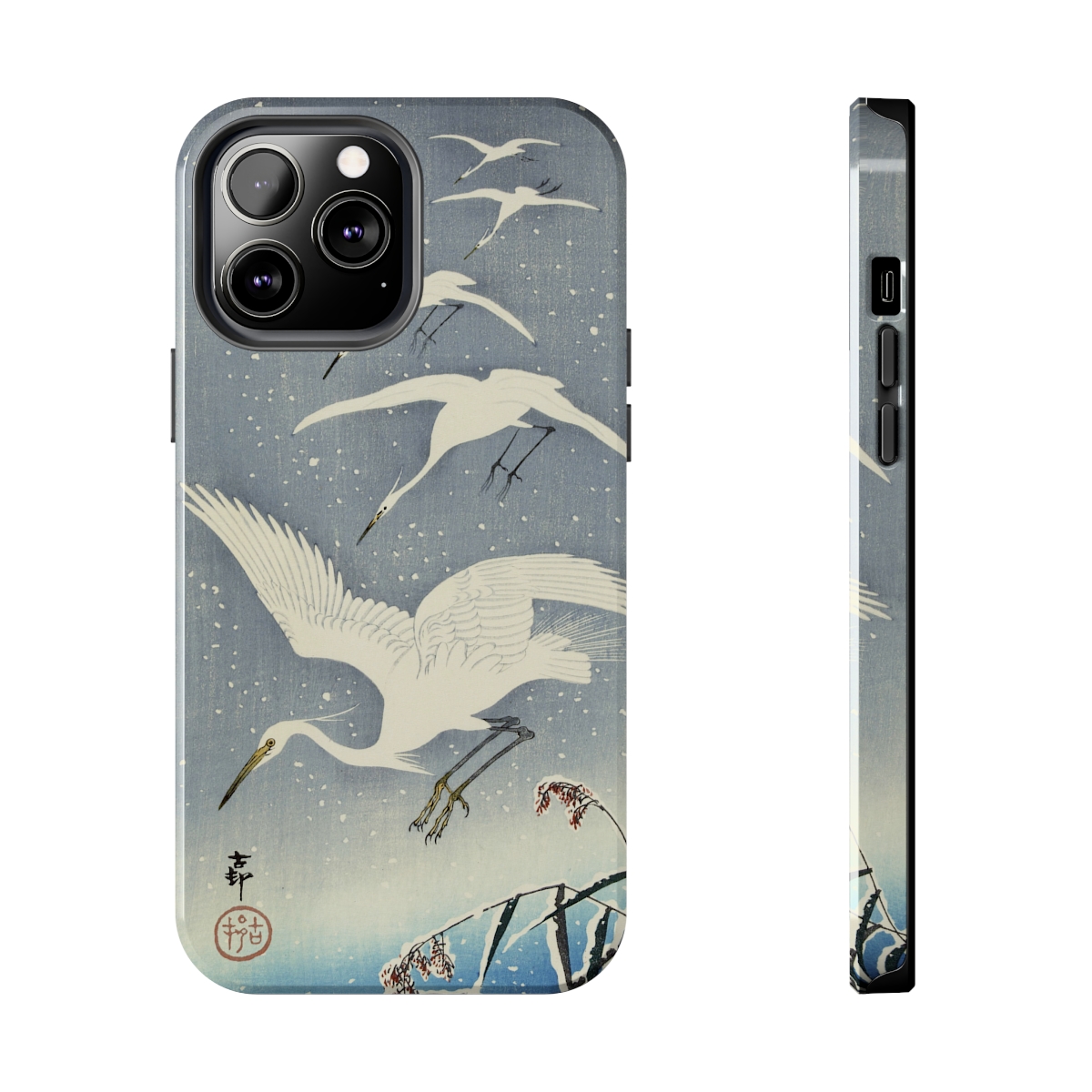 Ohara Koson Herons Flying In Snow - iPhone Cases 1 Ohara Koson Herons Flying In Snow - iPhone Cases