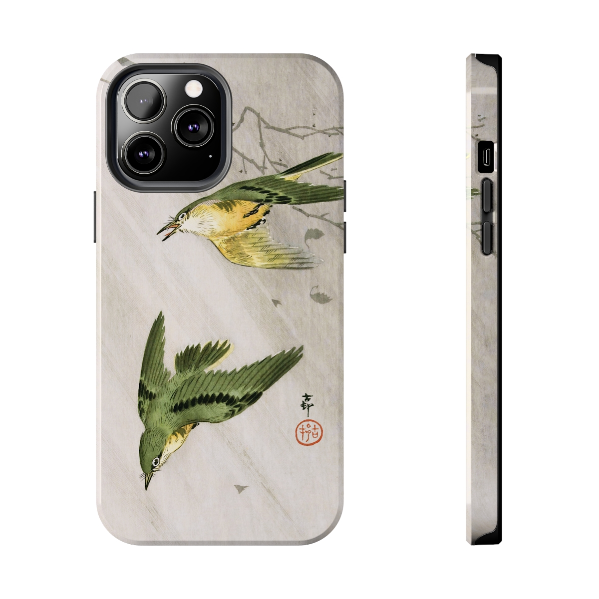 Ohara Koson Warblers In Rain - iPhone Cases 1 Ohara Koson Warblers In Rain - iPhone Cases
