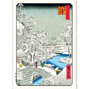 Snow and Bridge Andō Hiroshige - Art Print