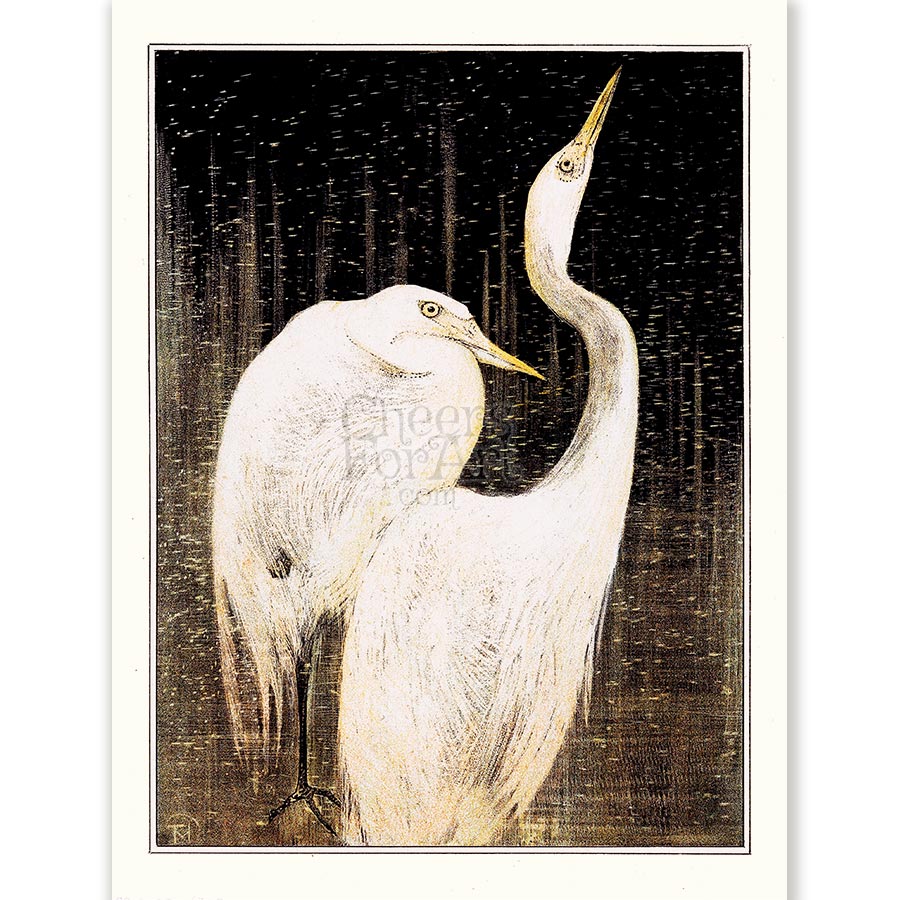 Theo van Hoytema Two Egrets - Art Print 1 Theo van Hoytema Two Egrets - Art Print