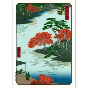 Trees and River Andō Hiroshige - Art Print