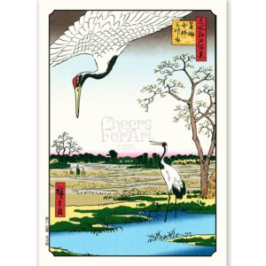 Two Cranes by the Water Andō Hiroshige - Art Print