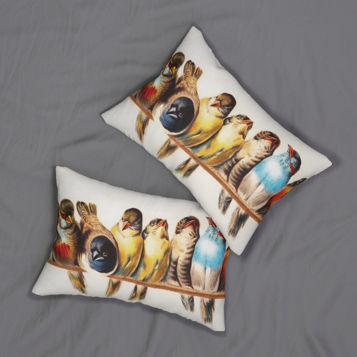 Hector Giacomelli A Perch Of Birds Lumbar Pillow  D15-a - Image 4