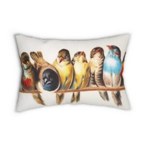Hector Giacomelli A Perch Of Birds Lumbar Pillow  D15-a