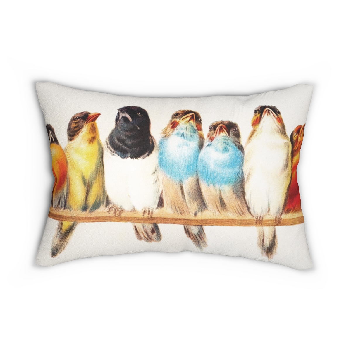 Hector Giacomelli A Perch Of Birds Lumbar Pillow  D15-b - Image 2
