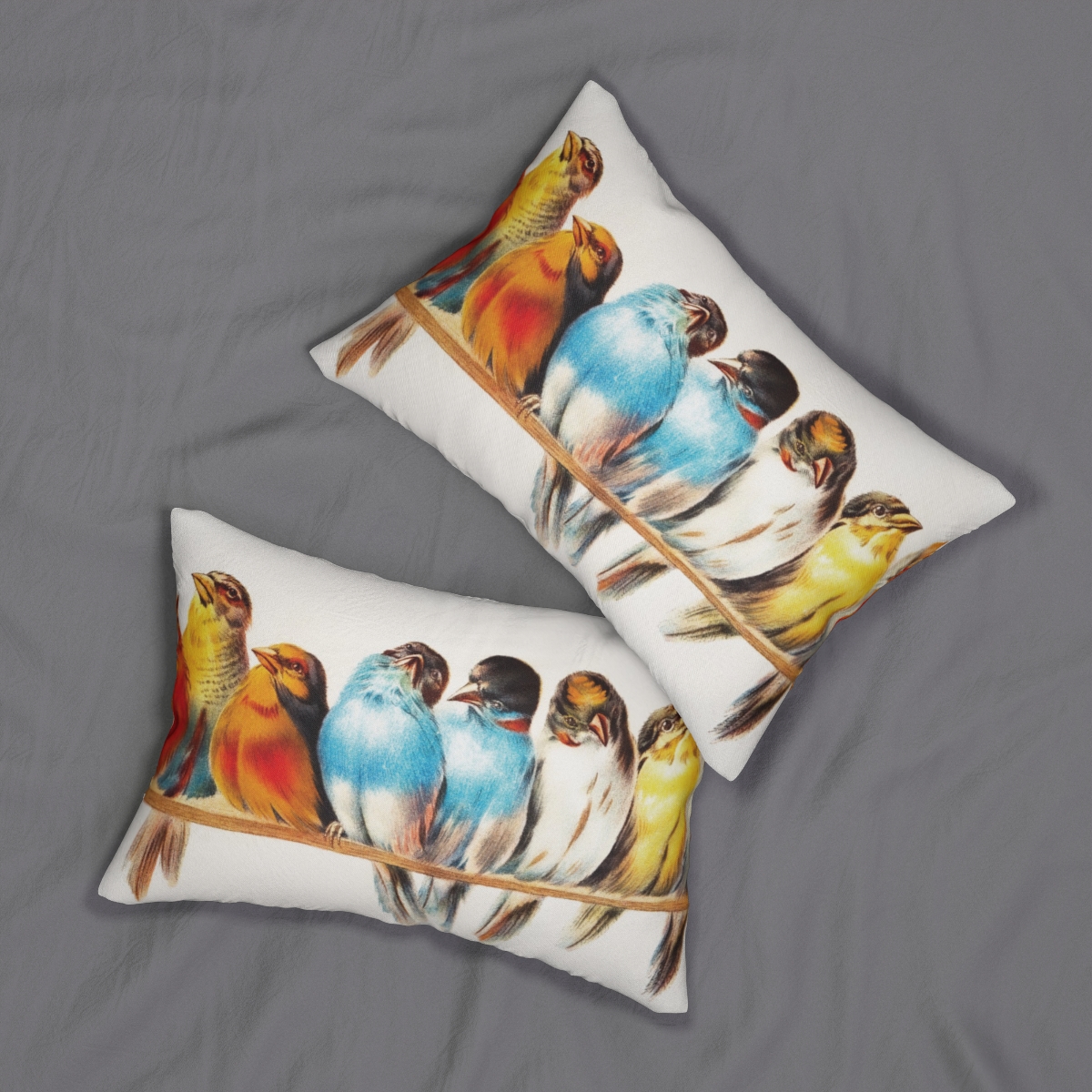 Hector Giacomelli A Perch Of Birds Lumbar Pillow  D15-c - Image 4