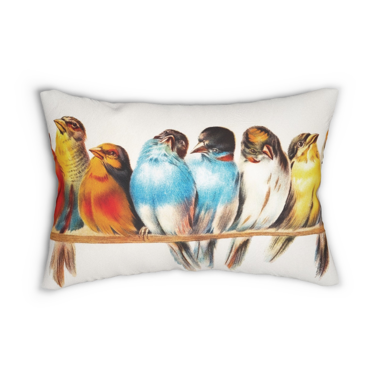 Hector Giacomelli A Perch Of Birds Lumbar Pillow  D15-c