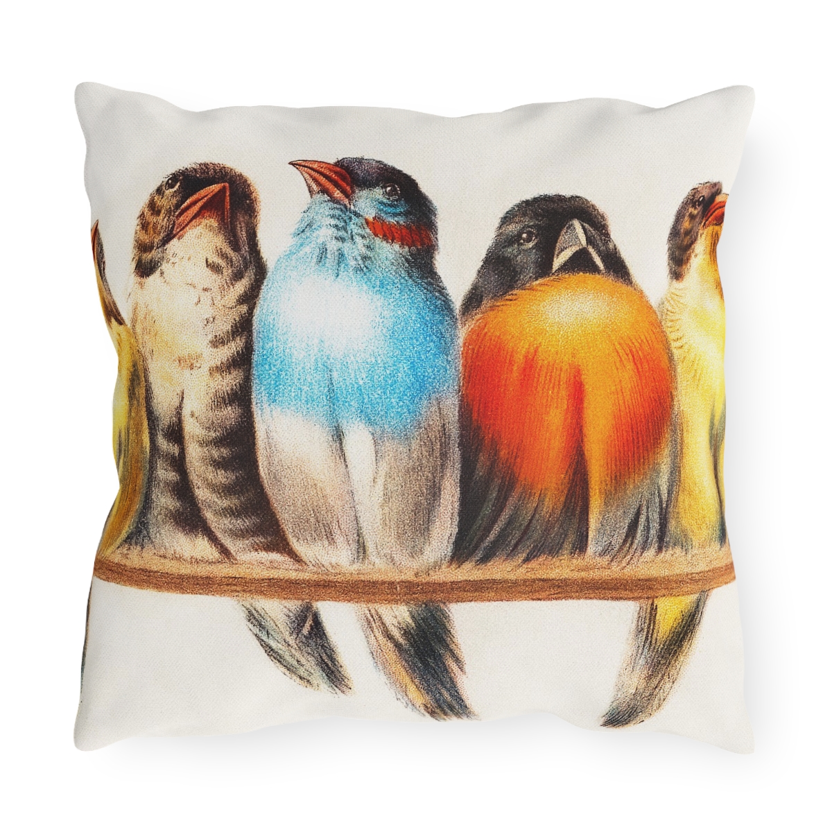 Hector Giacomelli A Perch Of Birds - Outdoor Pillow - Image 2