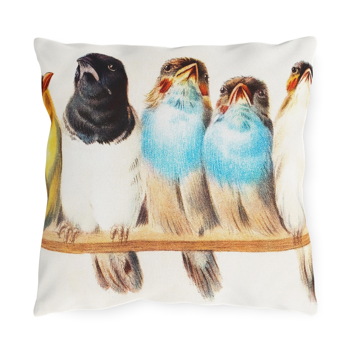 Hector Giacomelli A Perch Of Birds - Outdoor Pillow