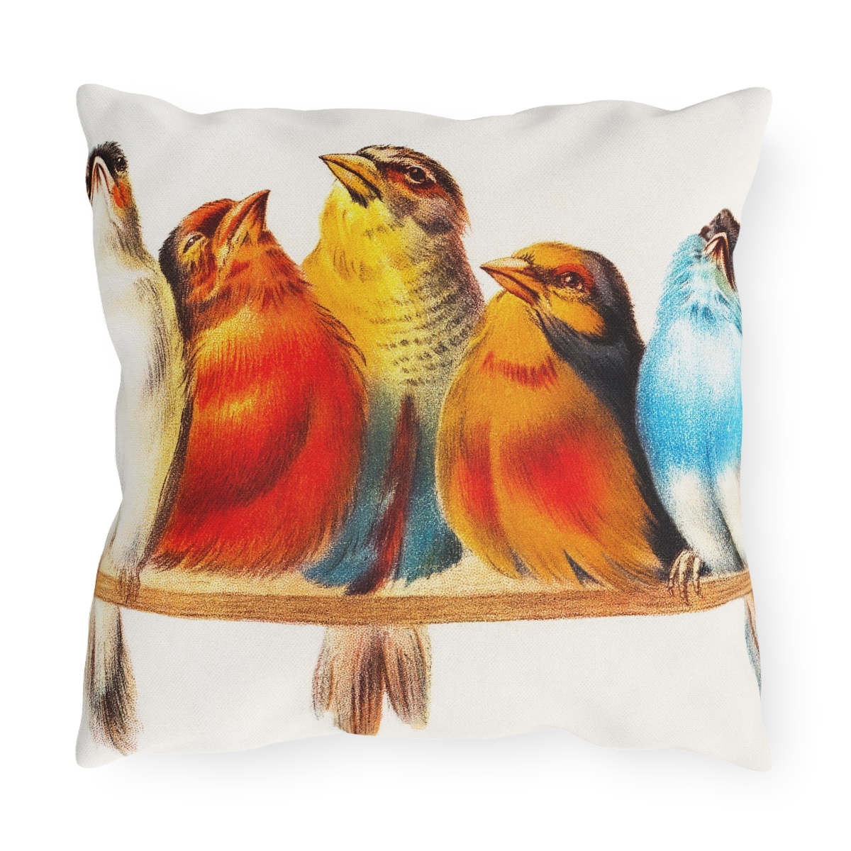 Hector Giacomelli A Perch Of Birds - Outdoor Pillow - Image 2