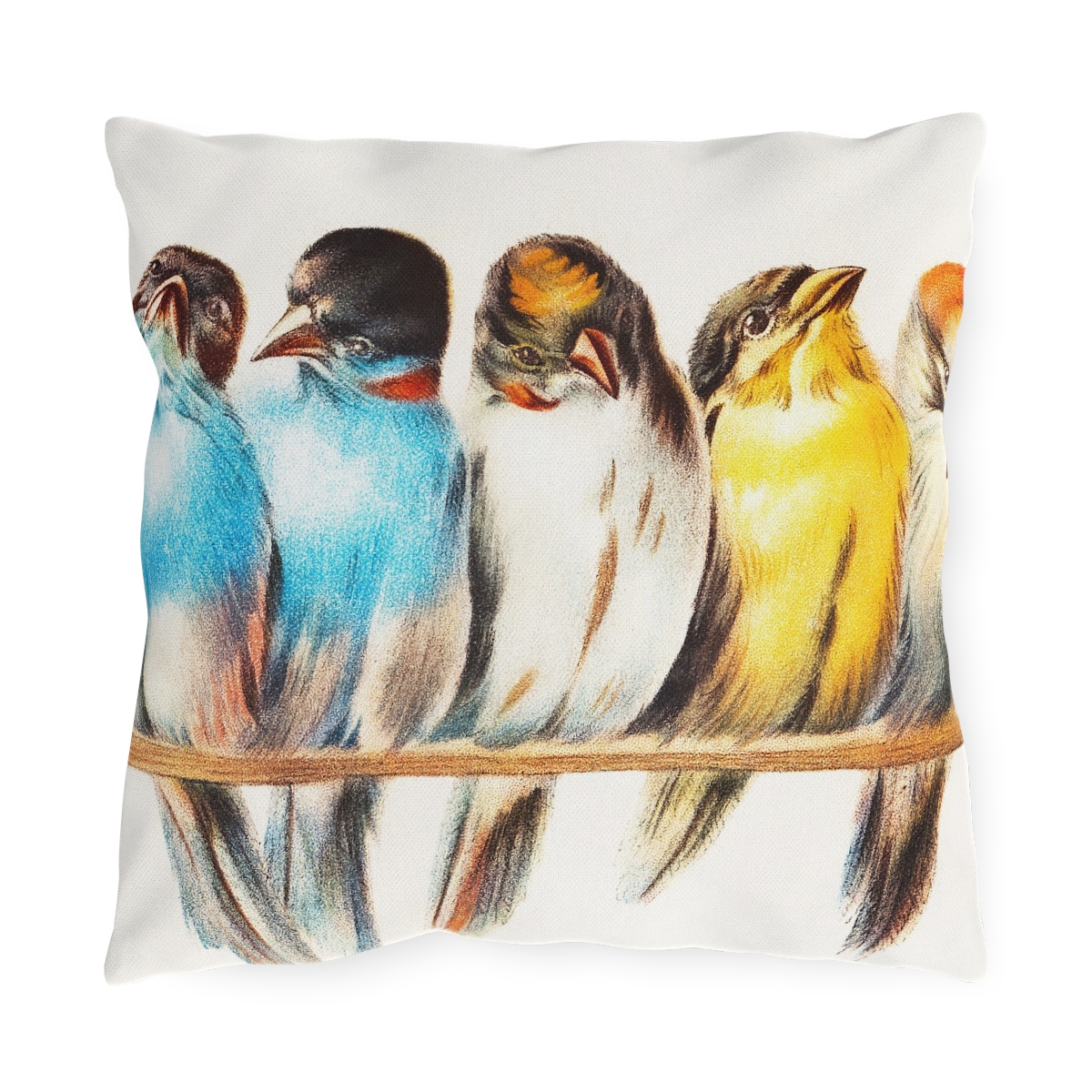Hector Giacomelli A Perch Of Birds - Outdoor Pillow