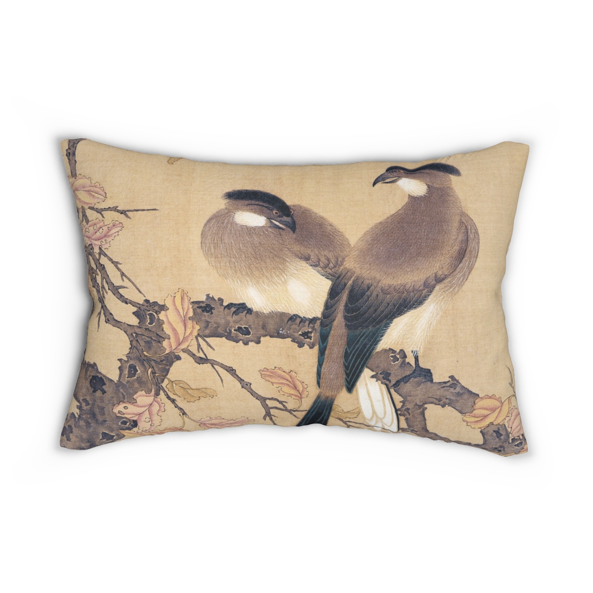 Birds On Branch. Lumbar Pillow S40-1 - Image 2