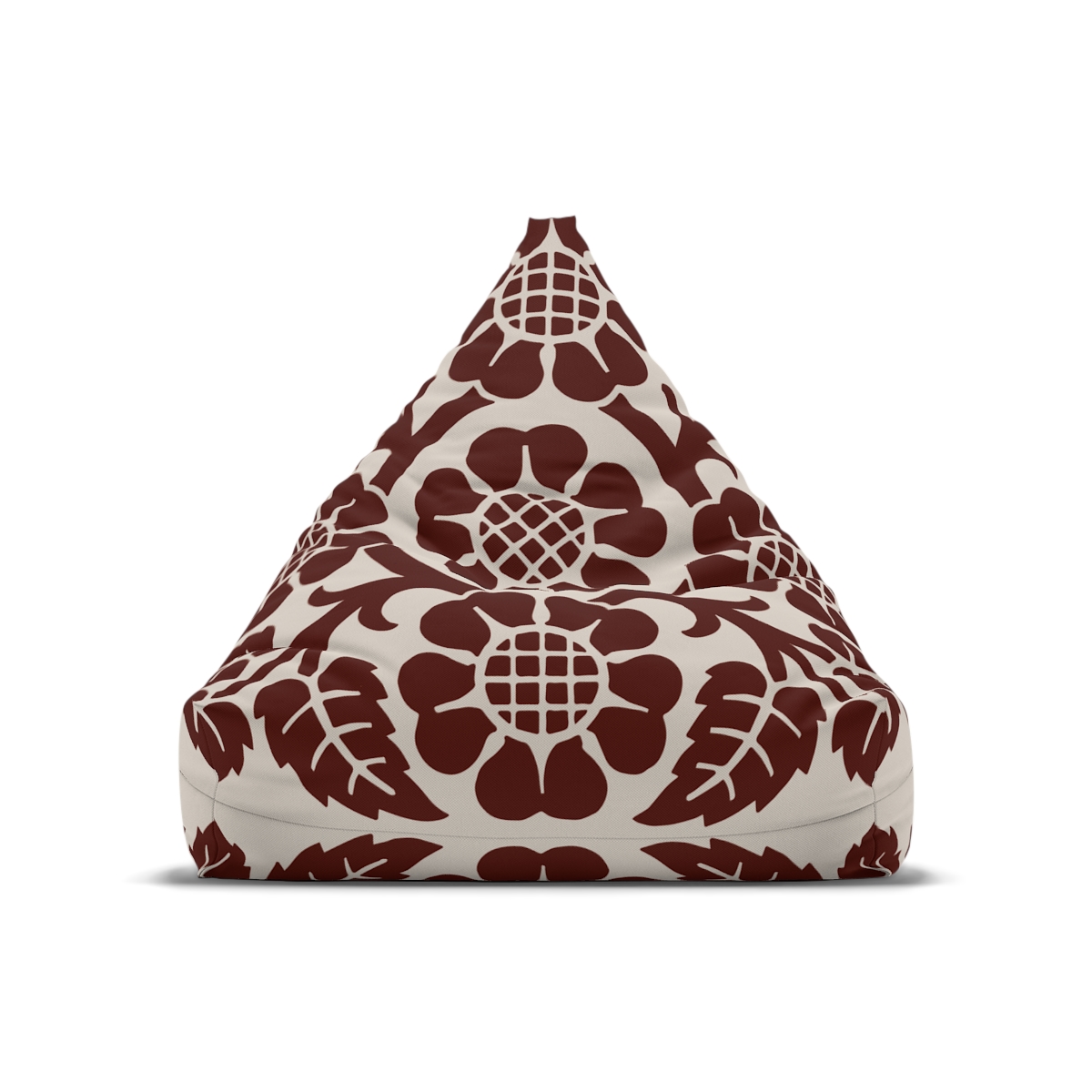 Blossoms and Leaves Pattern in Brown - Bean Bag Chair Cover - Image 3