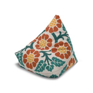 Blossoms and Leaves Pattern in Multicolor - Bean Bag Chair Cover