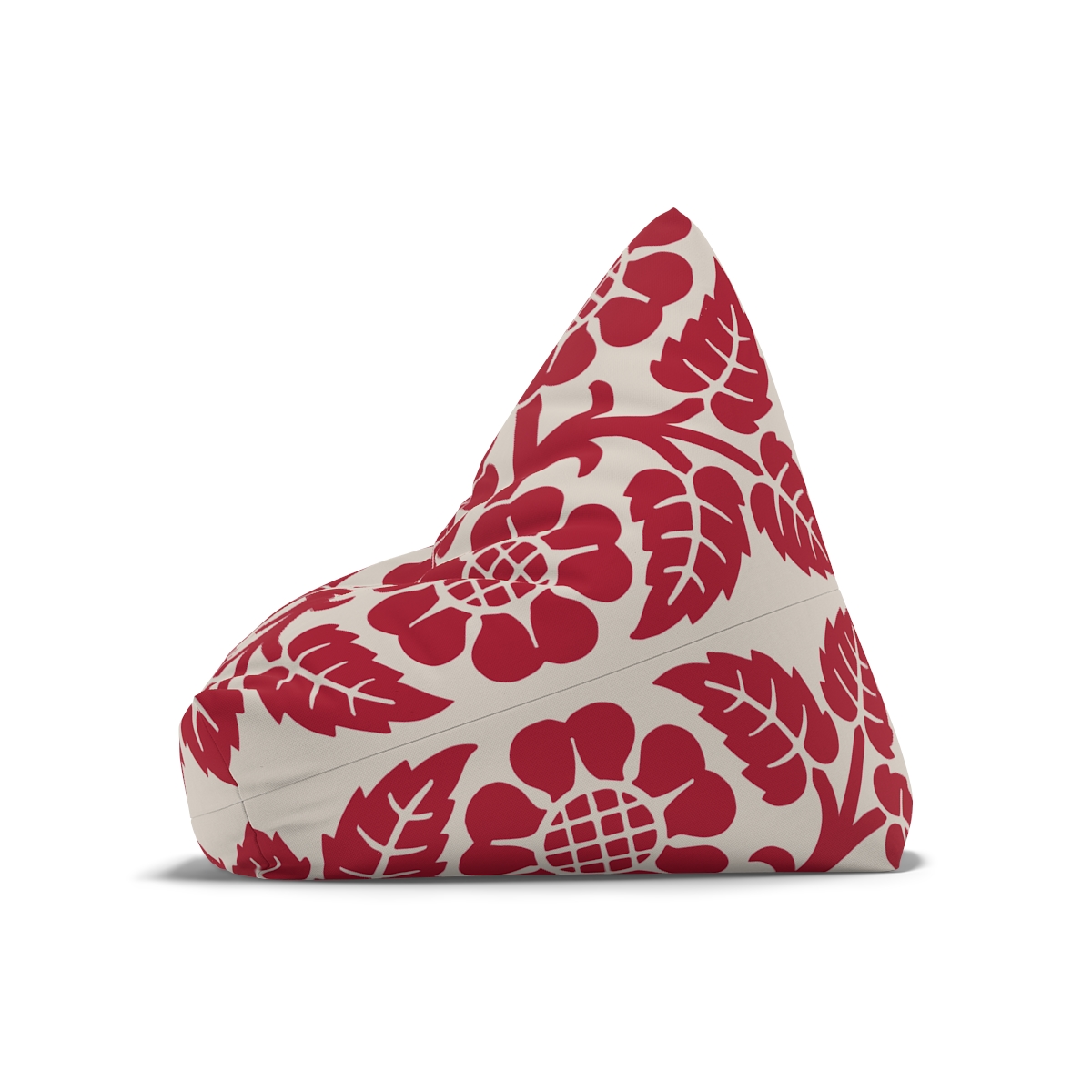 Blossoms and Leaves Pattern in Red. Bean Bag Chair Cover - Image 5