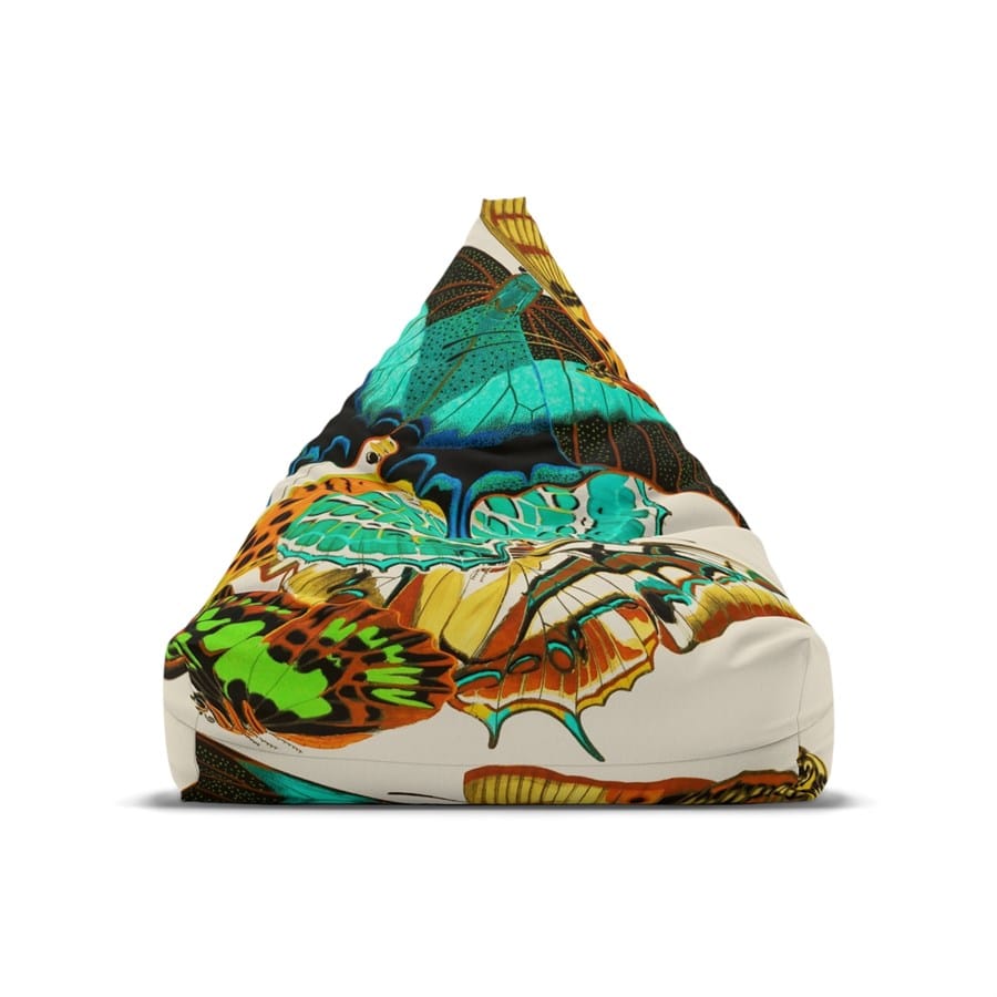 E.A. Seguy Papillons Pl.13 Butterfly Art Bean Bag Chair Cover – 100% Polyester, Durable, Secure Zipper