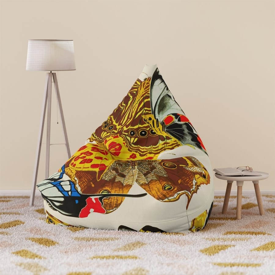 E.A. Seguy Papillons Pl.15 Butterfly Art Bean Bag Chair Cover – 100% Polyester, Durable, Secure Zipper - Image 2