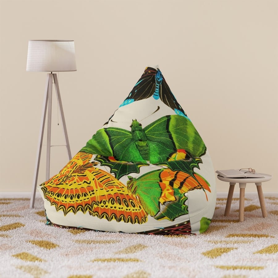 E.A. Seguy Papillons Pl.6 Butterfly Art Bean Bag Chair Cover – 100% Polyester, Durable, Secure Zipper - Image 2