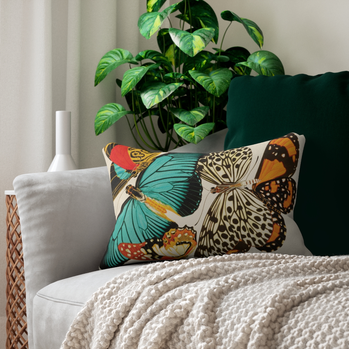 Butterfly Art EA Seguy Papillons Pl.11 Lumbar Pillow - Water & Mildew Resistant - Image 5