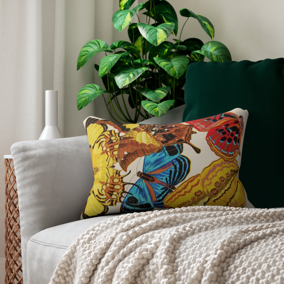 Butterfly Art EA Seguy Papillons Pl.4 Lumbar Pillow - Water & Mildew Resistant - Image 5