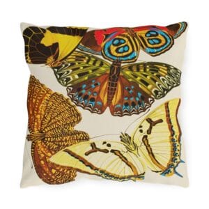 EA Seguy Papillons Pl.12  Butterfly Art Outdoor Pillow – UV & Water Resistant