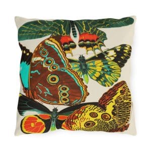EA Seguy Papillons Pl.2  Butterfly Art Outdoor Pillow – UV & Water Resistant