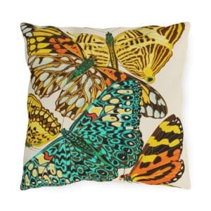EA Seguy Papillons Pl.3  Butterfly Art Outdoor Pillow – UV & Water Resistant