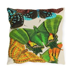 EA Seguy Papillons Pl.6  Butterfly Art Outdoor Pillow – UV & Water Resistant