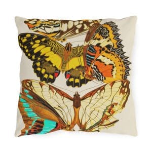 EA Seguy Papillons Pl.9  Butterfly Art Outdoor Pillow – UV & Water Resistant