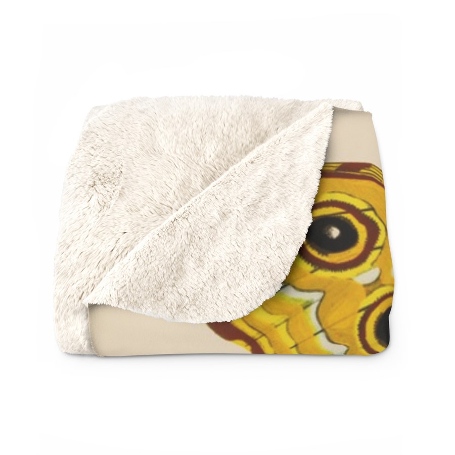 E.A. Seguy Papillons Pl.15 Butterfly Sherpa Fleece Blanket – Soft, Warm, Plush Back - Image 3