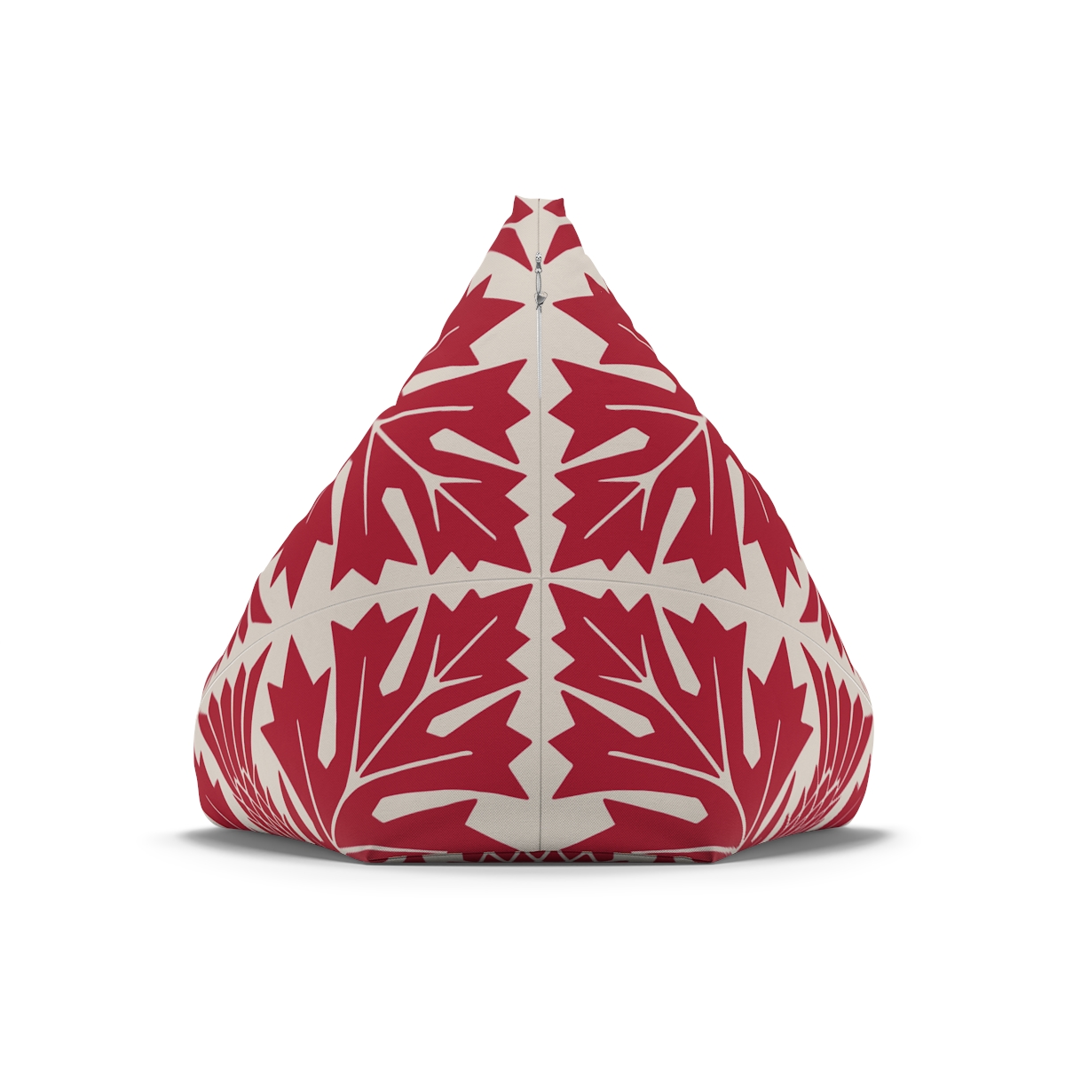 Floral & Leafy Pattern In Red - Bean Bag Chair Cover - Image 3