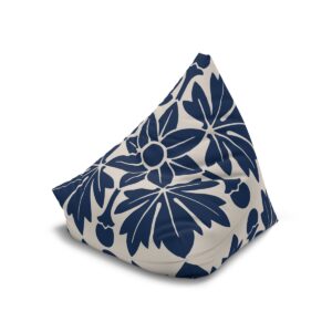 Floral Pattern In Blue - Bean Bag Chair Cover