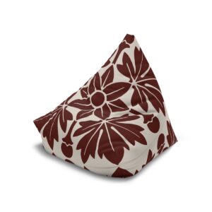 Floral Pattern In Brown - Bean Bag Chair Cover