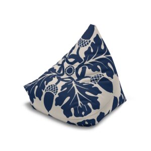 Flower & Foliage Pattern In Blue - Bean Bag Chair Cover