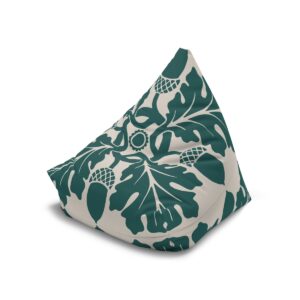 Flower & Foliage Pattern In Green - Bean Bag Chair Cover
