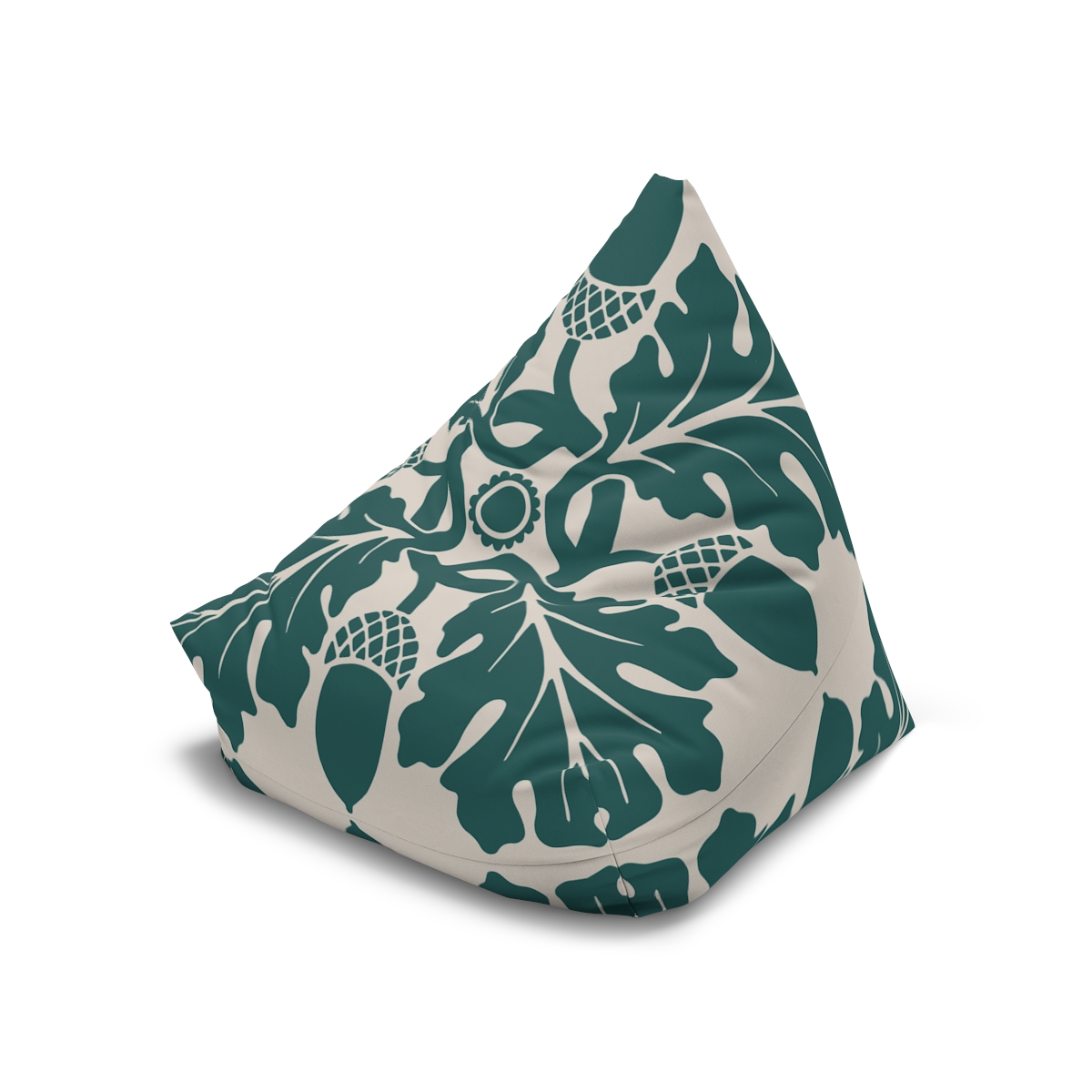 Flower & Foliage Pattern In Green - Bean Bag Chair Cover