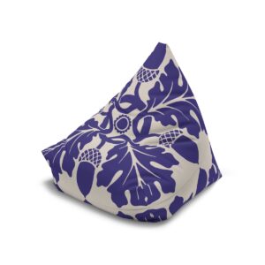Flower and Foliage Pattern In Purple - Bean Bag Chair Cover