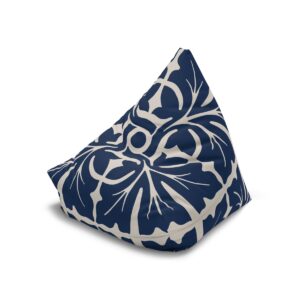 Leafy Pattern In Blue - Bean Bag Chair Cover