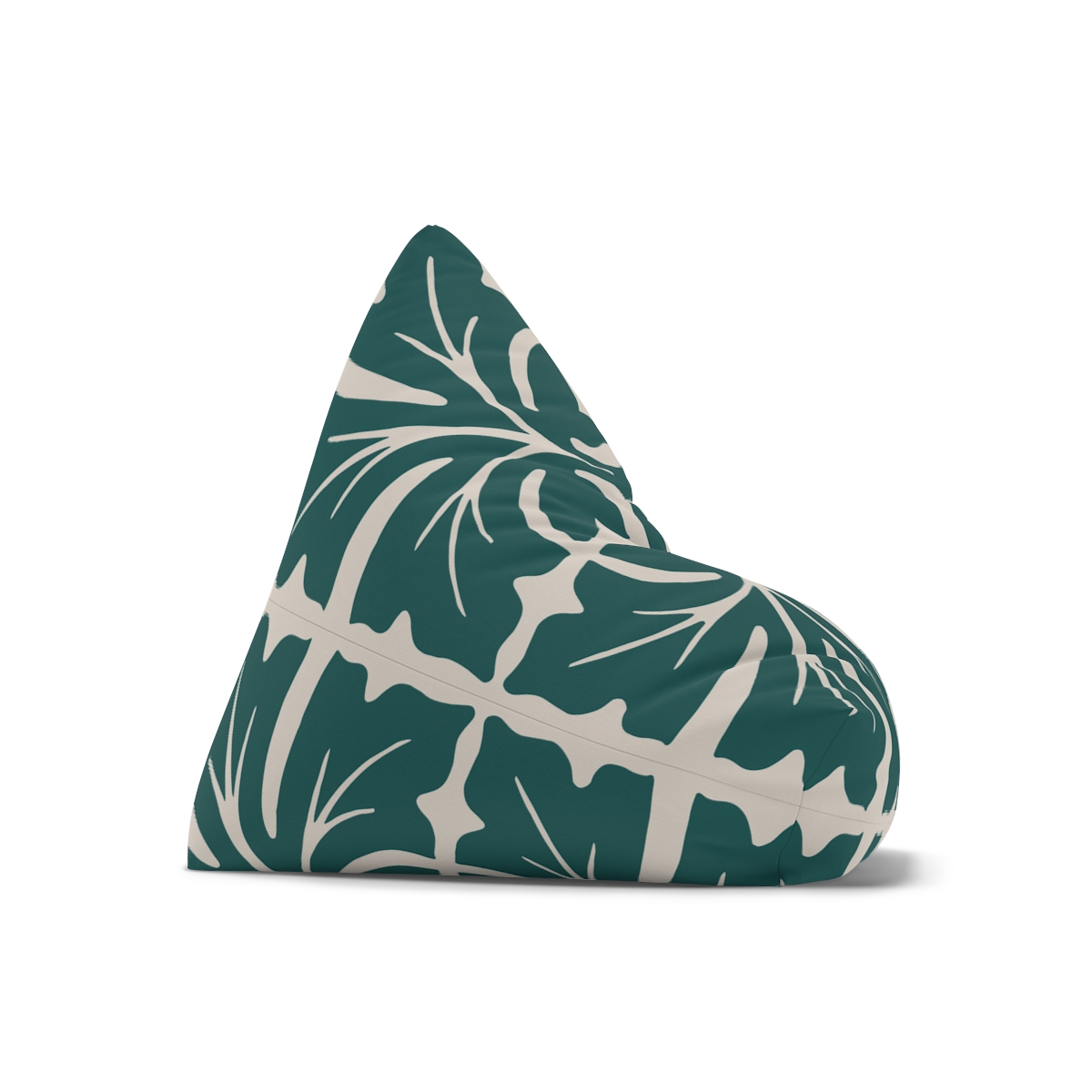 Leafy Pattern In Green - Bean Bag Chair Cover - Image 4