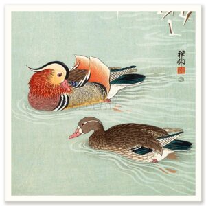 Ohara Koson: Delicate Nature Scenes in Japanese Woodblock Prints 4 mandarin ducks ohara koson j10 32