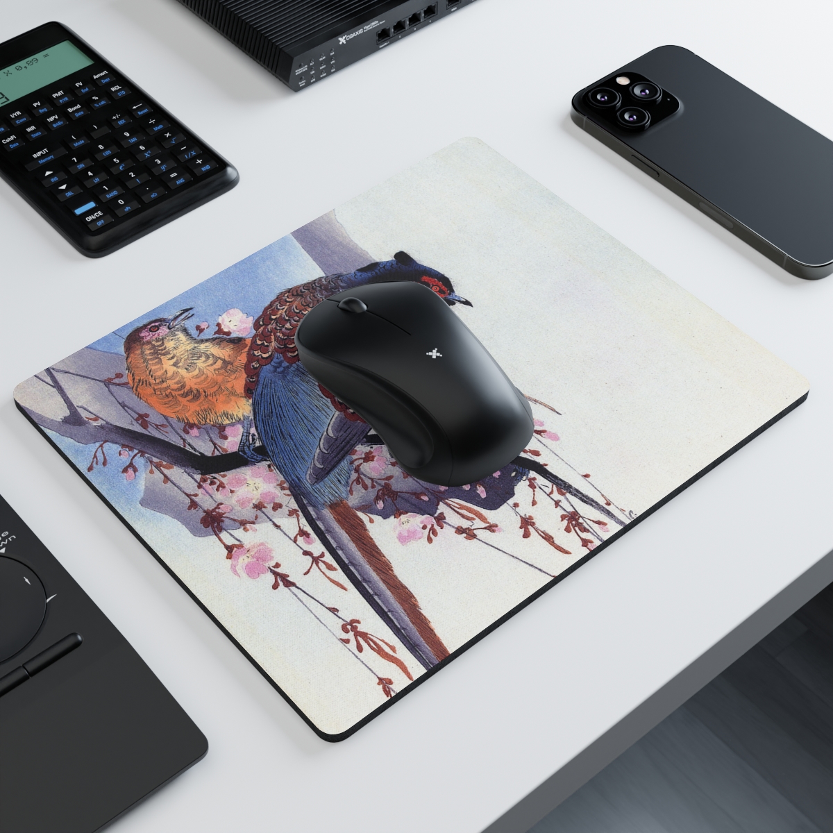 Ohara Koson Pheasant Pair On Branch - Mouse Pad - Image 2