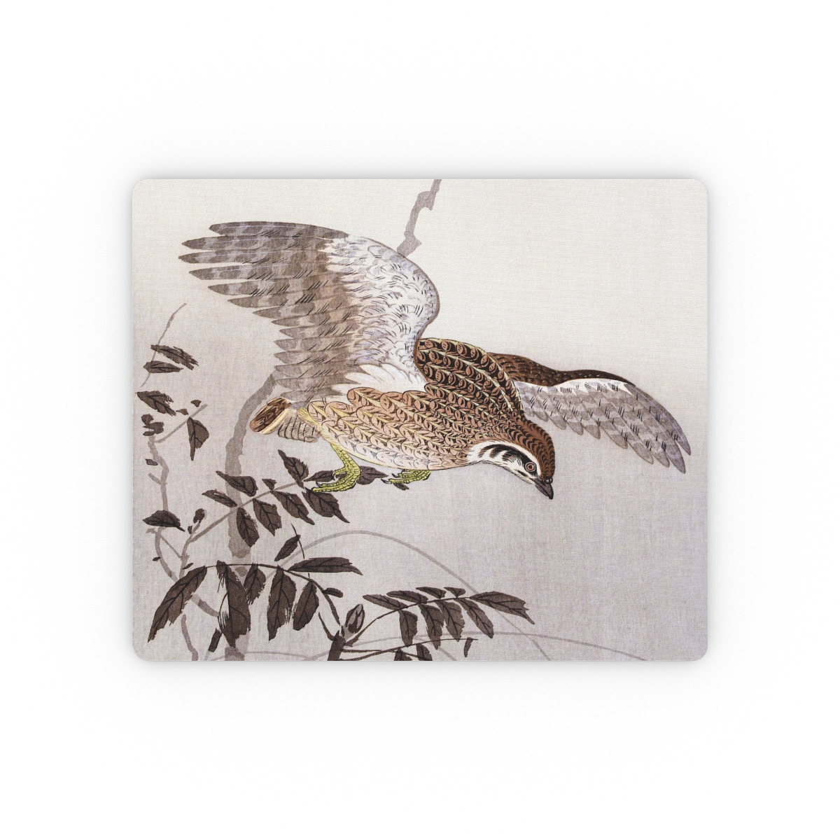 Ohara Koson Quail & Sickle Moon - Mouse Pad