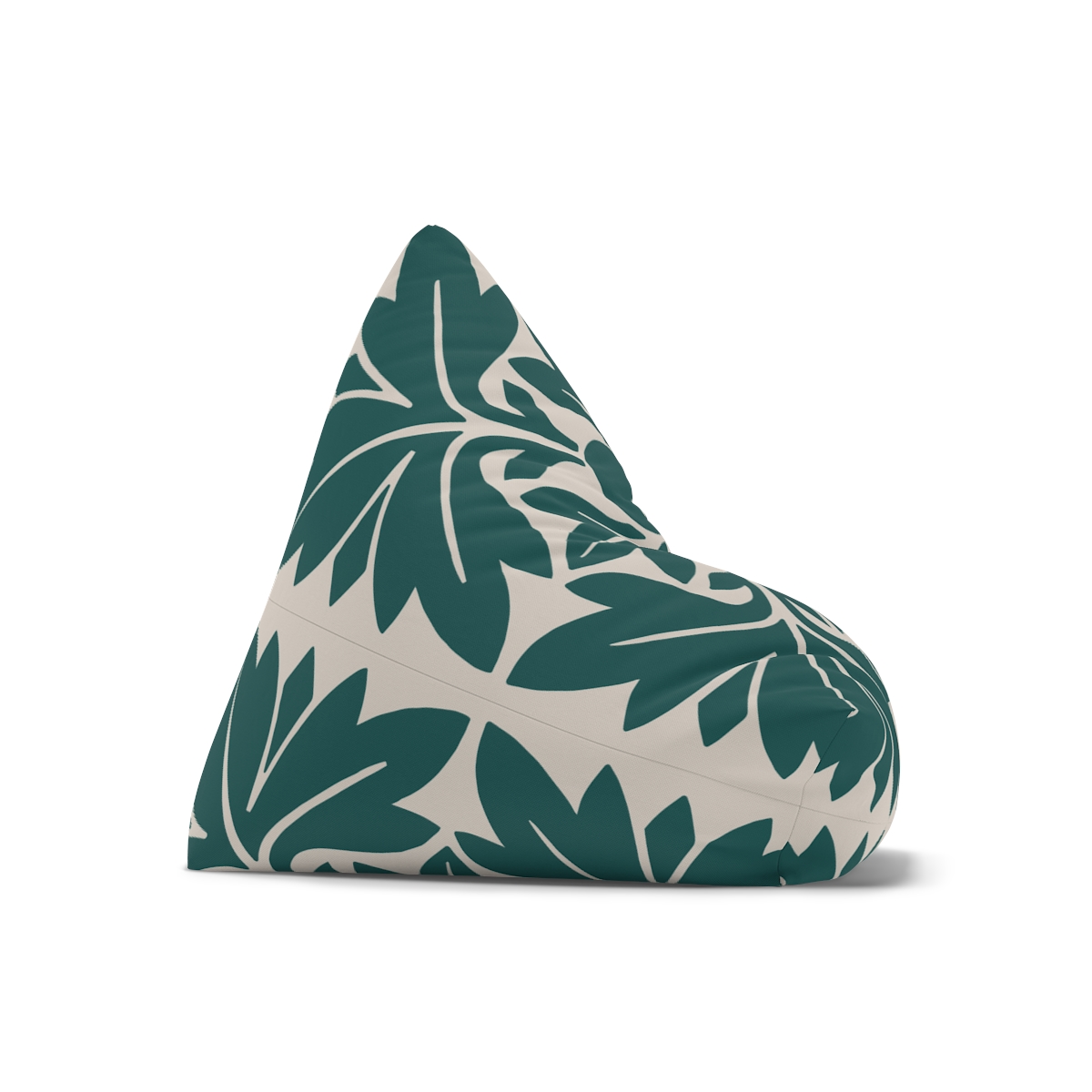 Petals & Leaves Pattern In Green. Bean Bag Chair Cover - Image 4