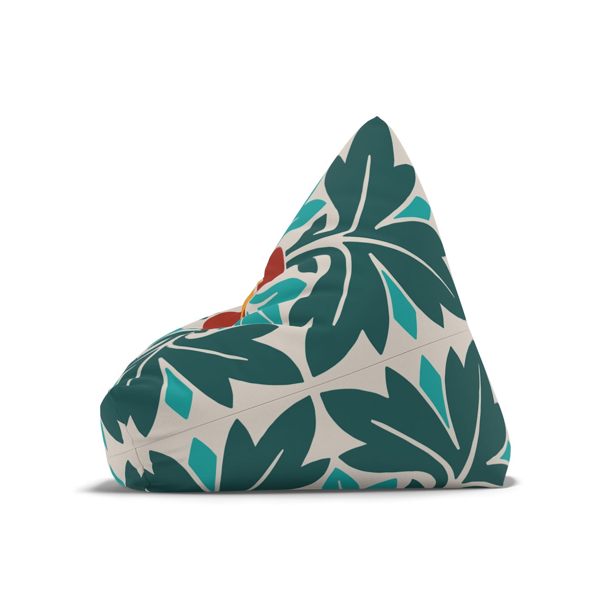 Petals & Leaves Pattern in Multicolor - Bean Bag Chair Cover - Image 5