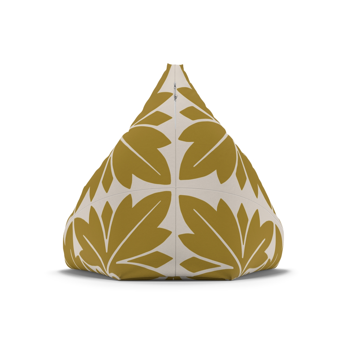 Petals & Leaves Pattern in Mustard Yellow - Bean Bag Chair Cover - Image 3