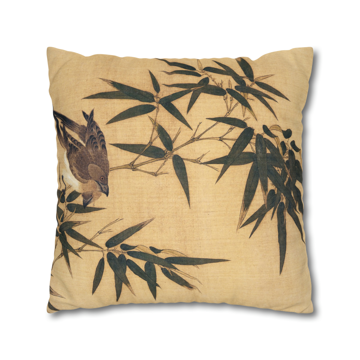 Sparrow On Bamboo Branch - Pillow Case - Image 3
