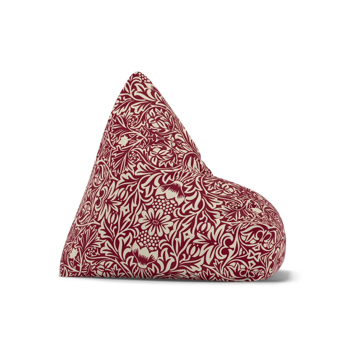 Wild Flowers Pattern in Burgundy - Bean Bag Chair Cover 4 Wild Flowers Pattern in Burgundy - Bean Bag Chair Cover - Image 4